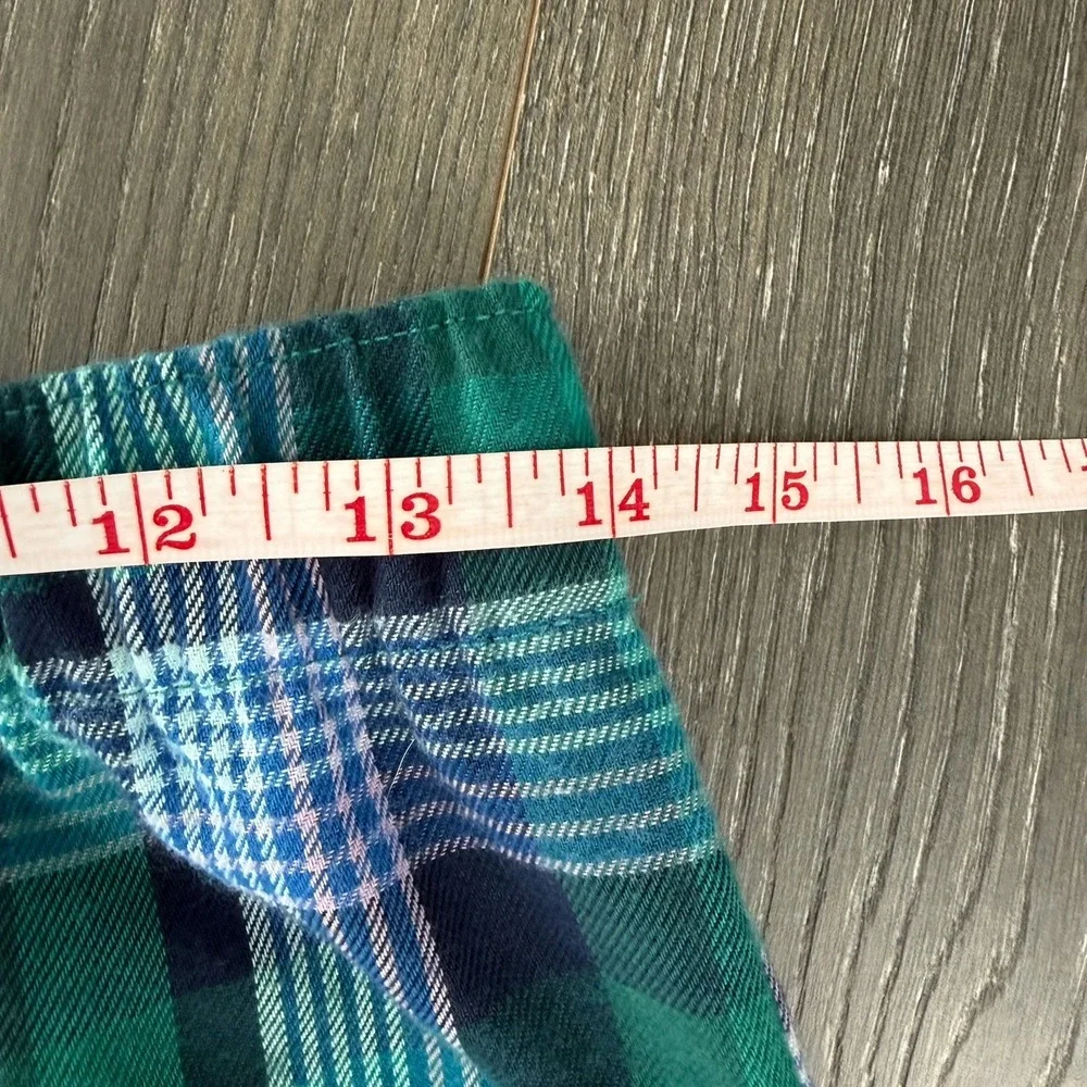 Lands‎ End Kids Flannel Pajama Pants Blue Pink Green Plaid Sz 14 Sleepwear Youth